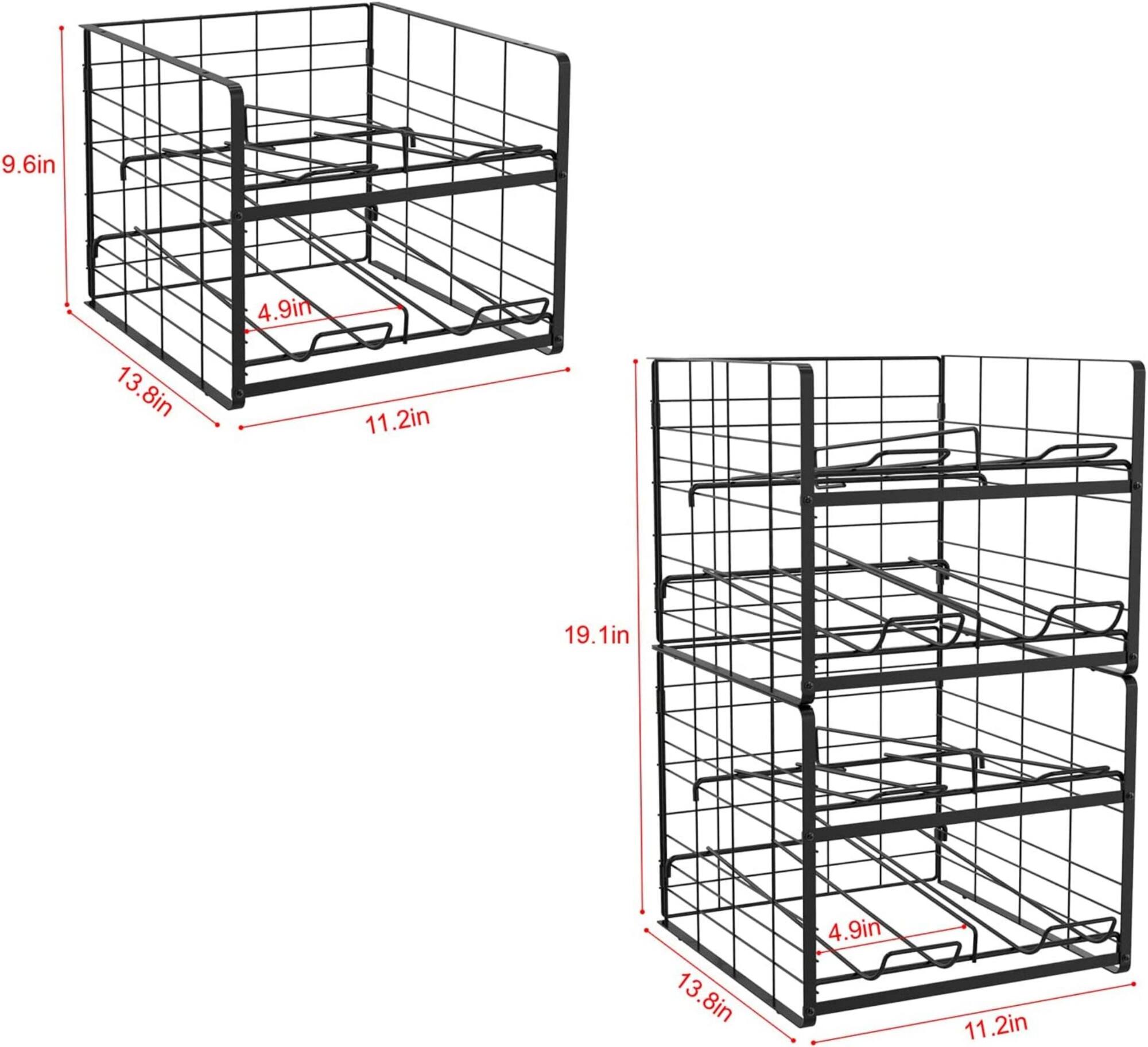 NEX™ 12oz. 20-Can Capacity Black Organizer and Dispenser, 2ct.